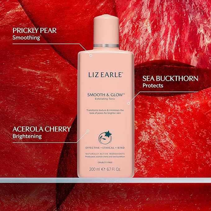 Liz Earle Smooth &amp Glow Tonic - Gentle Face Toner for Sensitive Skin Dark Spot Corrector &amp Pore Minimizer - Enriched with Antioxidant-Rich Botanicals to Reveal Ultra-Smooth Glowing Skin (200