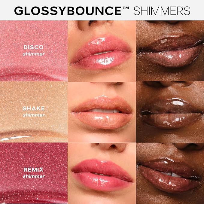 Saie Glossybounce - Hydrating Lip Gloss and Tinted Lip Oil Hybrid with Hyaluronic Acid &amp Jojoba Oil for Non-Sticky Ultra-Shiny Plump &amp Soft Lips - Everyday Makeup Essential - Remix (.17 oz)