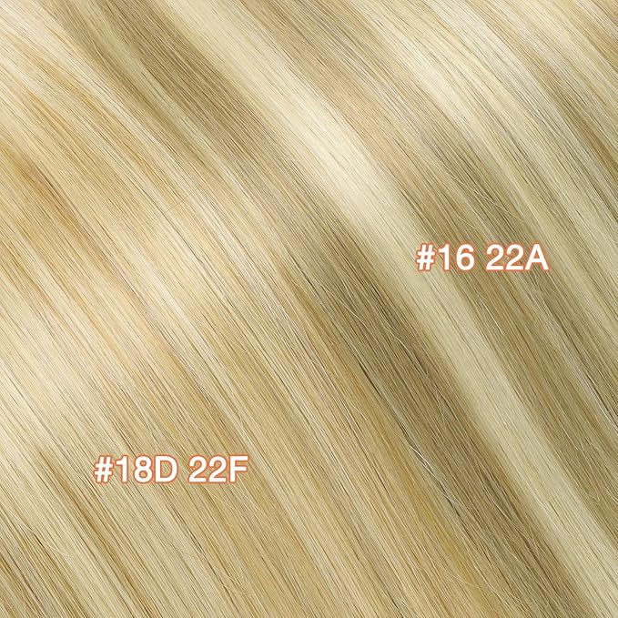 GOO GOO Invisi Edge Clip in Hair Extensions 7Pcs Injected Seamless PU Clip in Hair Extensions 24inch 150g Virgin Real Human Hair #3/8/613 Balayage Walnut Brown to Ash Brown and Bleach Blonde