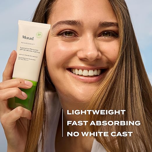 Murad Superdraft Wrinkle-Fighting Moisturizer SPF 50 - Bio-Retinoid Ultra Sheer Facial Sunscreen Gently Targets Fine Lines and Wrinkles With Aging Protection From UVB/UVA - 1.7Fl Oz