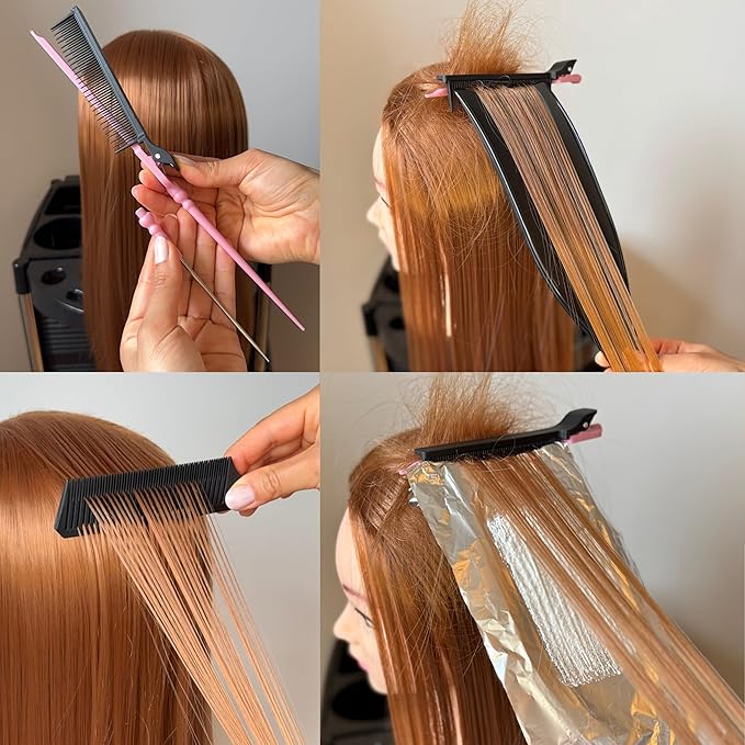 Balayage Hair Dye Kit | Highlight kit ? Balayage Board Paddle | highlighting Foiling Board - 3 Highlighting Combs | Highlight comb &amp Teasing Clip Comb | 5 Professional Tools for hairstylists
