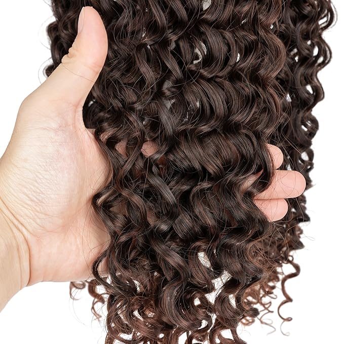 TESS Black Baseball Cap with 20'' Long Coily Synthetic Hair Extensions for Women and Girls - Adjustable &amp Breathable Wig Cap for Daily Use Outdoor Activities