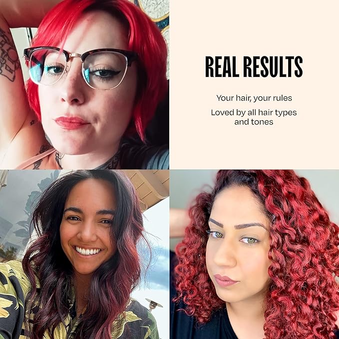 Overtone Semi Permanent Hair Color Conditioner Scarlet Red 8 oz Nourishing Damage-Free Color Depositing Mask for All Hair Types with Shea Butter &amp Coconut Oil Vegan &amp Cruelty-Free