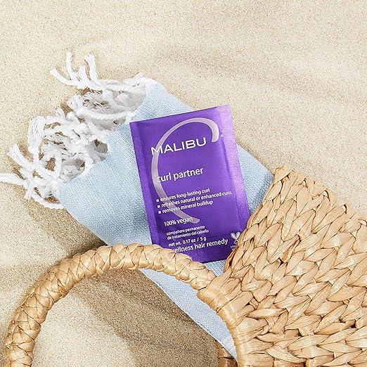 Malibu C Curl Partner Wellness Remedy (12 Packets) - Removes Mineral Build up for Healthier + Bouncier Curly Hair - Contains Gentle Antioxidants for Curly Hair Care