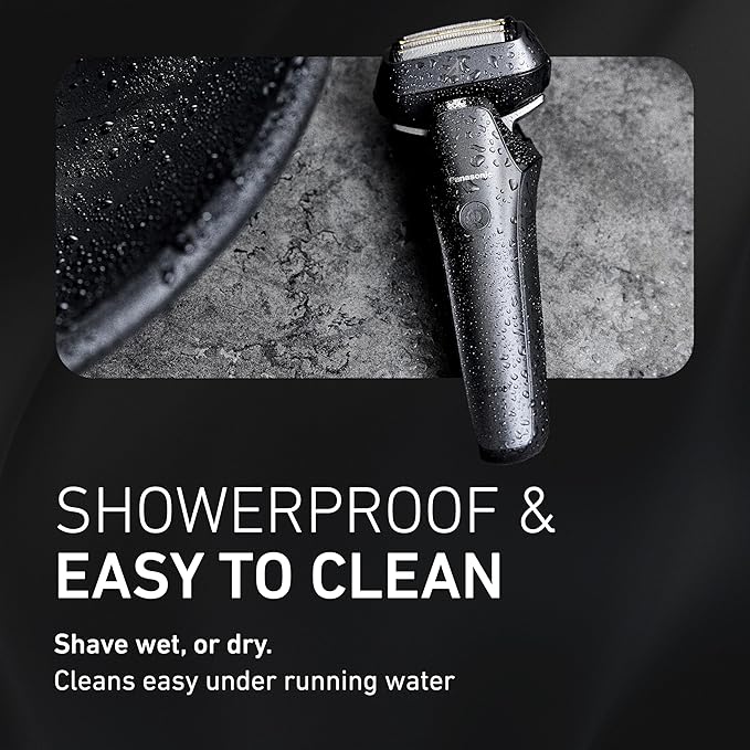 Panasonic ARC6 Electric Razor for Men Face Wet &amp Dry Shavers for Men with Foil Shaver Pop-up Trimmer Ultra-Fast 6-Blade Smart Shave Sensor 22D Flexible Pivoting Head - ES-LS8A-K (Black)