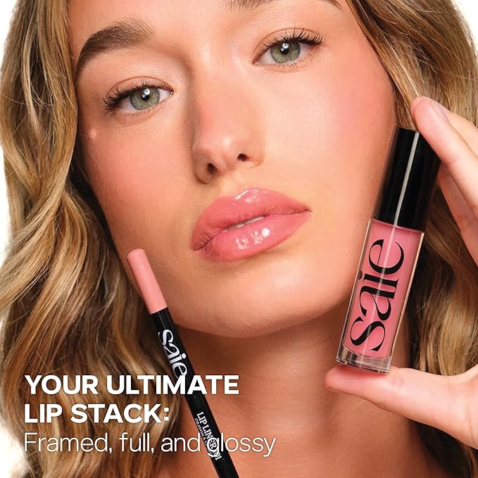 Saie Glossybounce - Hydrating Lip Gloss and Tinted Lip Oil Hybrid with Hyaluronic Acid &amp Jojoba Oil for Non-Sticky Ultra-Shiny Plump &amp Soft Lips - Everyday Makeup Essential - Shake (.17 oz)
