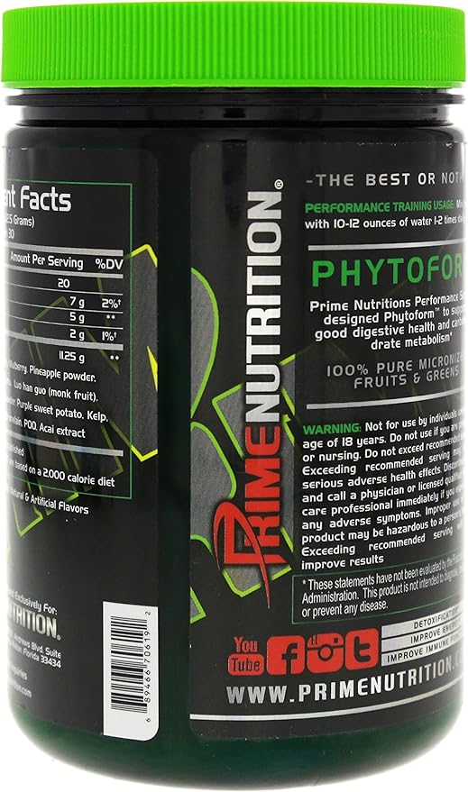 Phytoform | Fruits &amp Greens | Prime Nutrition | 375g | 30 Servings (Kiwi-Strawberry)