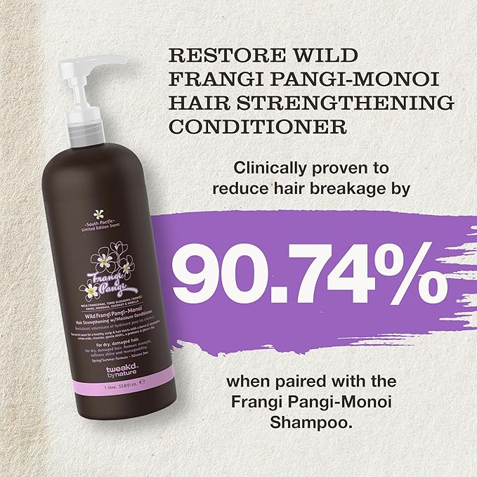 Tweak?™d by Nature - Restore Frangi Pangi-Monoi Hair Strengthening Conditioner Sulfate Free Deep Conditioner for Dry Damaged Hair with Coconut Monoi Oil and Wild Frangipani for Shine (33.8 ounces)