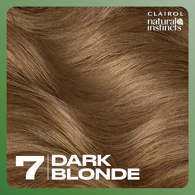 Clairol Natural Instincts Demi-Permanent Hair Dye 7 Dark Blonde Hair Color Pack of 3