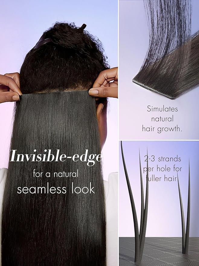 LUVME Invisible Clip in Hair Extensions20 Inch 2 Pack 220g 12pcs Silky Straight Invisible Clip ins Hair Extensions Human Hair Natural Black Hair for Women