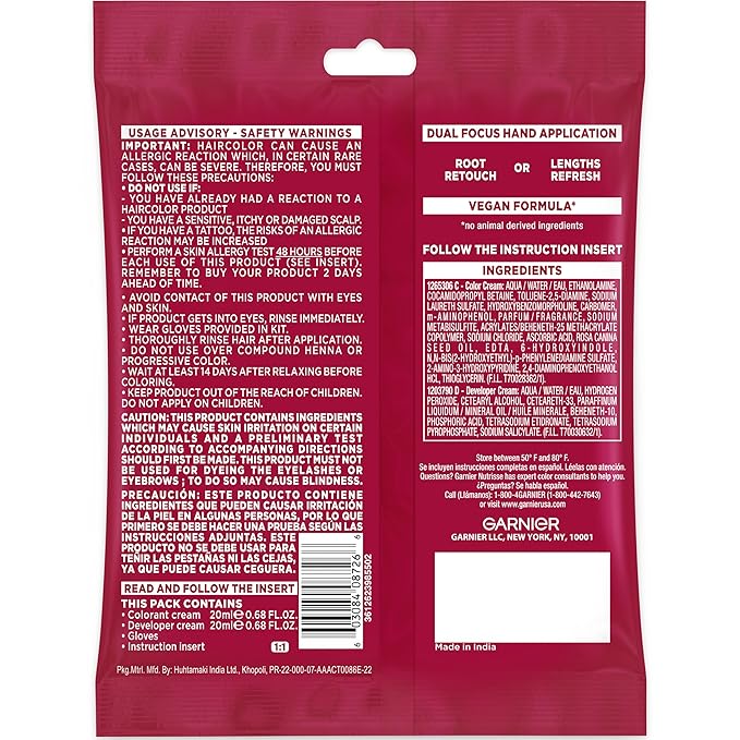 Garnier Color Sensation Color Retouch Demi Permanent Hair Dye for Roots with 100% Gray Coverage Rich Brown Hair Dye 6.0 Pack of 6 (Packaging May Vary)