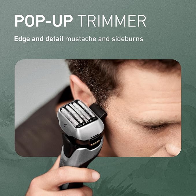 Panasonic ARC5 Electric Razor for Men with Pop-up Trimmer Wet Dry 5-Blade Electric Shaver with Intelligent Shave Sensor and 16D Flexible Pivoting Head - ES-ALV6HS (Silver)