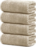 Tens Towels Pack of 4 Extra Large Bath Towels 30 x 60 Inches 100% Cotton Larger &amp Lighter Weight Quicker to Dry Super Soft and Absorbent Perfect for Bathroom Beige