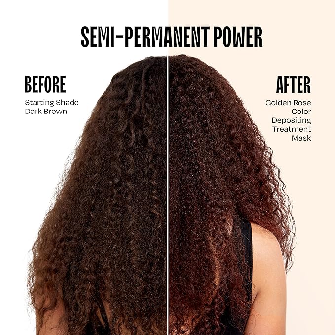 Overtone Semi Permanent Hair Color Conditioner Rose Gold for Brown is Golden Rose 8 oz Nourishing Damage-Free Color Depositing Mask for All Hair Types with Shea Butter &amp Coconut Oil Vegan