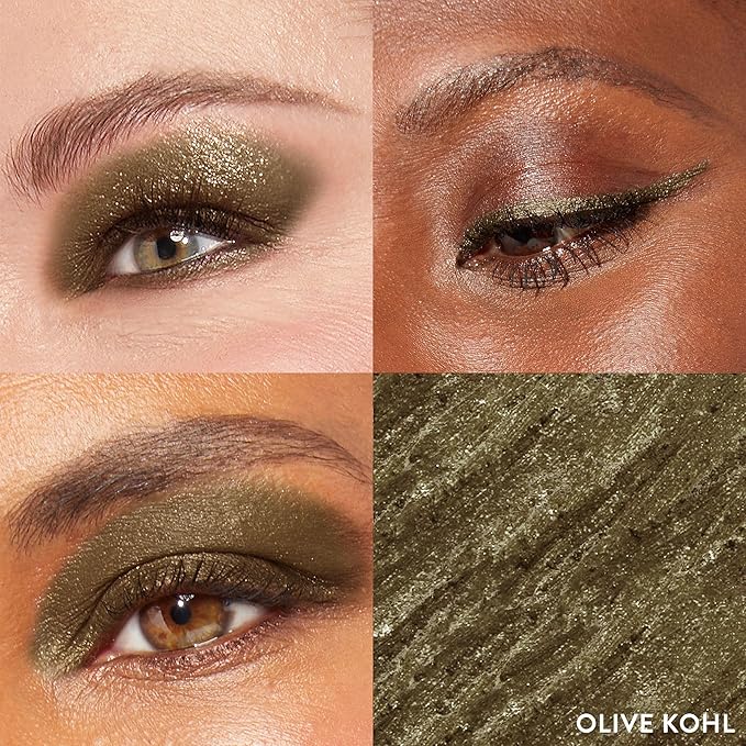 LAURA GELLER NEW YORK Kajal Longwear Kohl Eyeliner Pencil - Olive Kohl - Caffeine and Vitamin E - Smooth &amp Blendable Liner - Built-In Sharpener