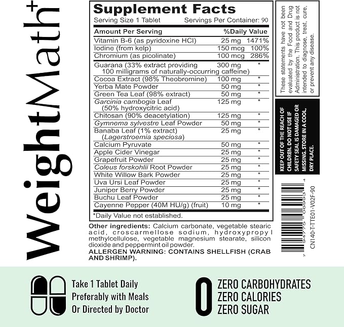 WeightMath Advanced Metabolism Booster &amp Thermogenic Formula Flatter Stomach Aids Belly Bloat Digestive &amp Probiotic System Essential Nutrients to Help Rapid Colon Cleanse