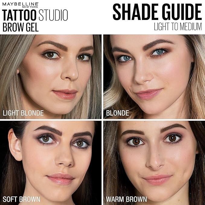 Maybelline TattooStudio Waterproof Eyebrow Gel Makeup Medium Brown 1 Count