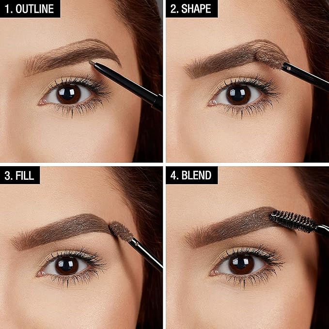 Maybelline TattooStudio Waterproof Eyebrow Gel Makeup Medium Brown 1 Count