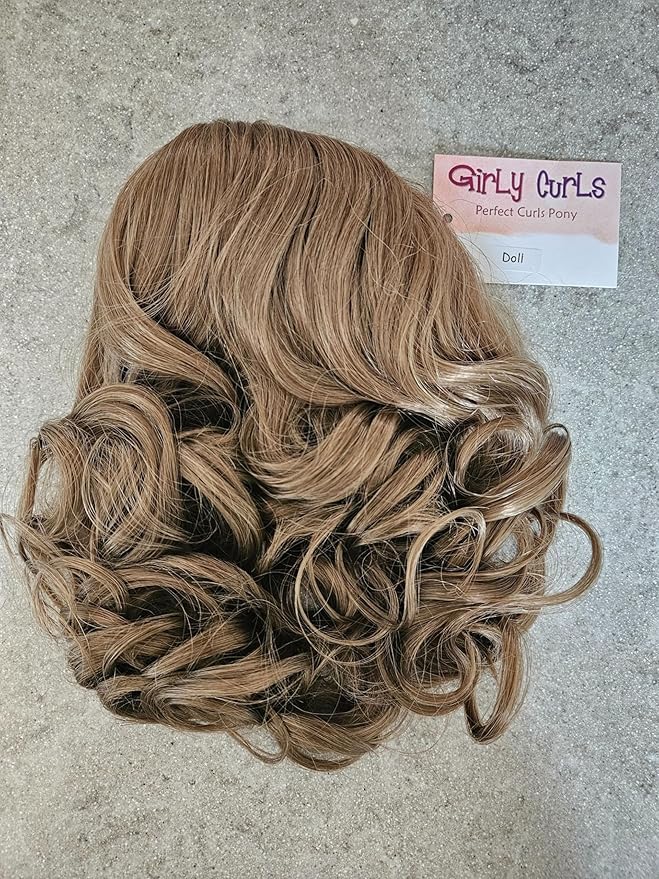 Perfect Curls Cheerleader Hairpiece 14 inch Curly Ponytail Hairpiece for Young Girls (Doll)