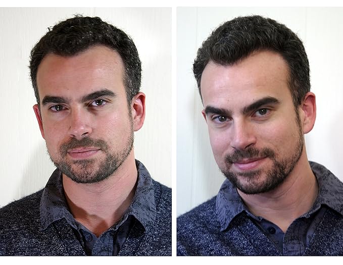 The Younger Looking Beard (Dark Brown) Beard and Mustache Darkener. Non Allergenic. 1 Minute Brush On