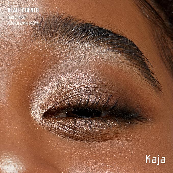 Kaja 3 Colors Eyeshadow - Beauty Bento 19 Forest Night | Mosaic Chrome Shimmer Matte finish Cruelty free K-Beauty Mini Palettes Easy Finger Blendable Glitter High Pigmentation 0.03 Oz