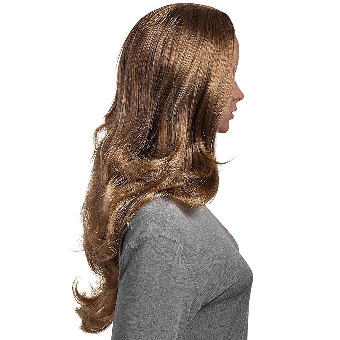 Onedor 23 Curly Hair Women Ladies 3/4 Half Wig Premium Japanese Synthetic fibers Wigs with Secured Mesh Head Cap (1416T)