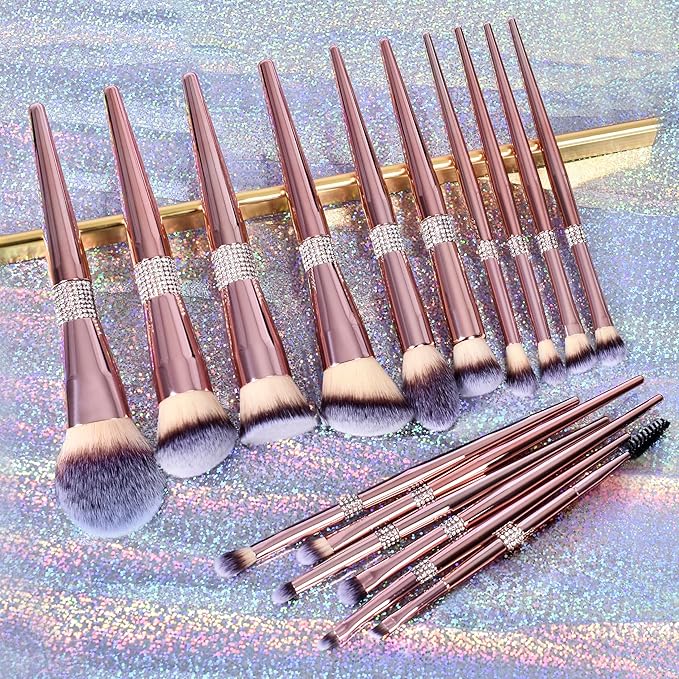 Bueart Design 16Pcs Makeup Brushes Set with Elegant Design Holder CasePremium Ultra Soft Professional Make up Brushes for FoundationBlushPowderHighlighterContourEyeshadow