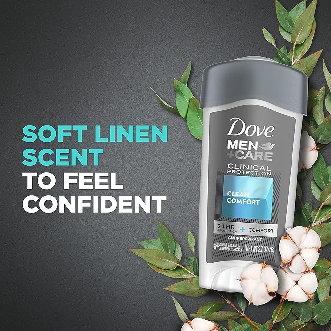 DOVE MEN + CARE Hair + Skin Care Regimen Personal Care for Men Clean Comfort + Fresh &amp Clean Body Wash 2-in-1 Shampoo and Conditioner and Antiperspirant Clinical Deodorant