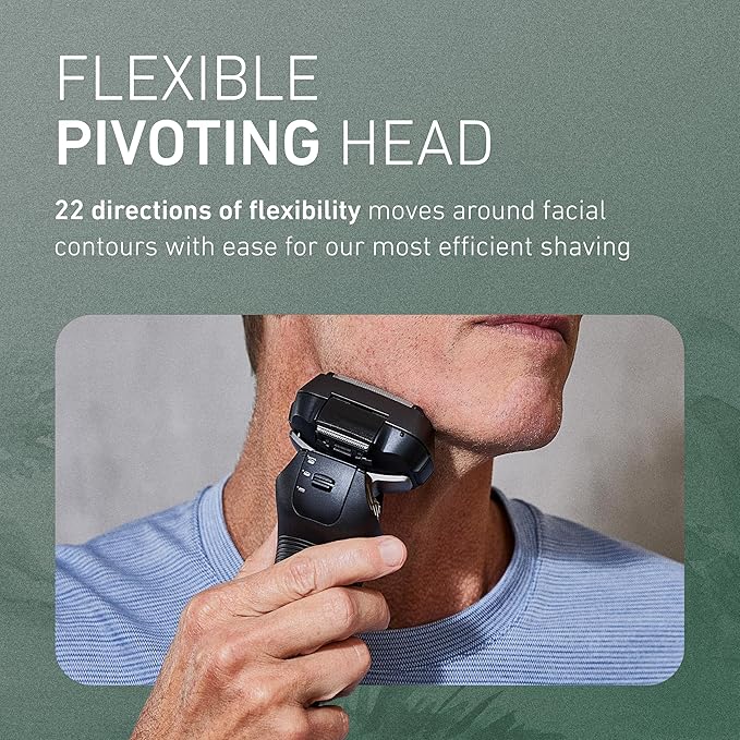 Panasonic ARC6 Electric Razor for Men Face Wet &amp Dry Shavers for Men with Foil Shaver Pop-up Trimmer Ultra-Fast 6-Blade Smart Shave Sensor 22D Flexible Pivoting Head - ES-LS8A-K (Black)