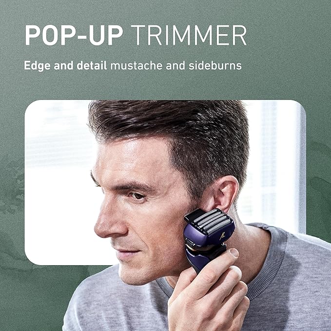 Panasonic ARC5 Electric Razor for Men with Pop-up Trimmer Wet Dry 5-Blade Electric Shaver with Intelligent Shave Sensor and 16D Flexible Pivoting Head - ES-ALV6HA (Navy)