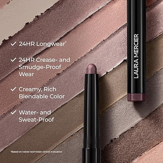 Laura Mercier Caviar Stick Cream Eyeshadow: Shimmer and Matte Finishes 24HR Wear Long Lasting Rich Color Easily Blendable and Buildable Waterproof Hyaluronic Acid Infused